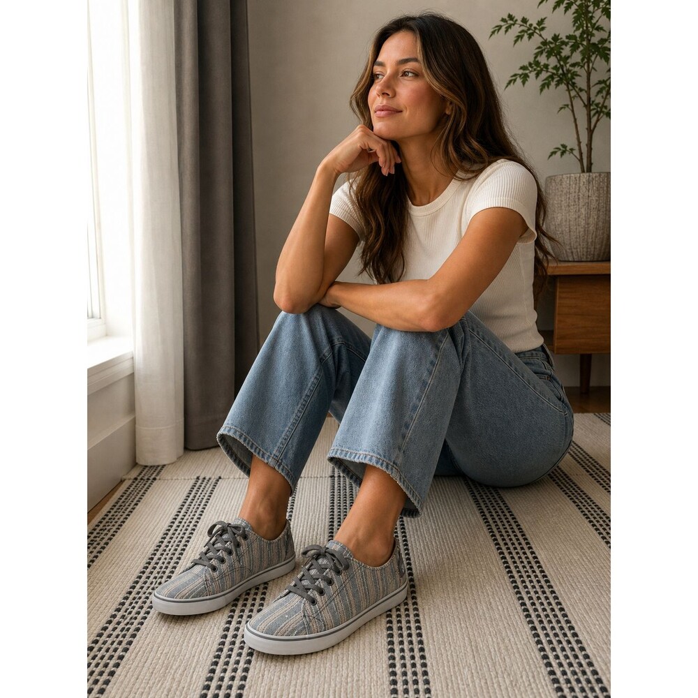 Vans Off the Wall 6.5 Surf E Street Gray Stripes Shoes